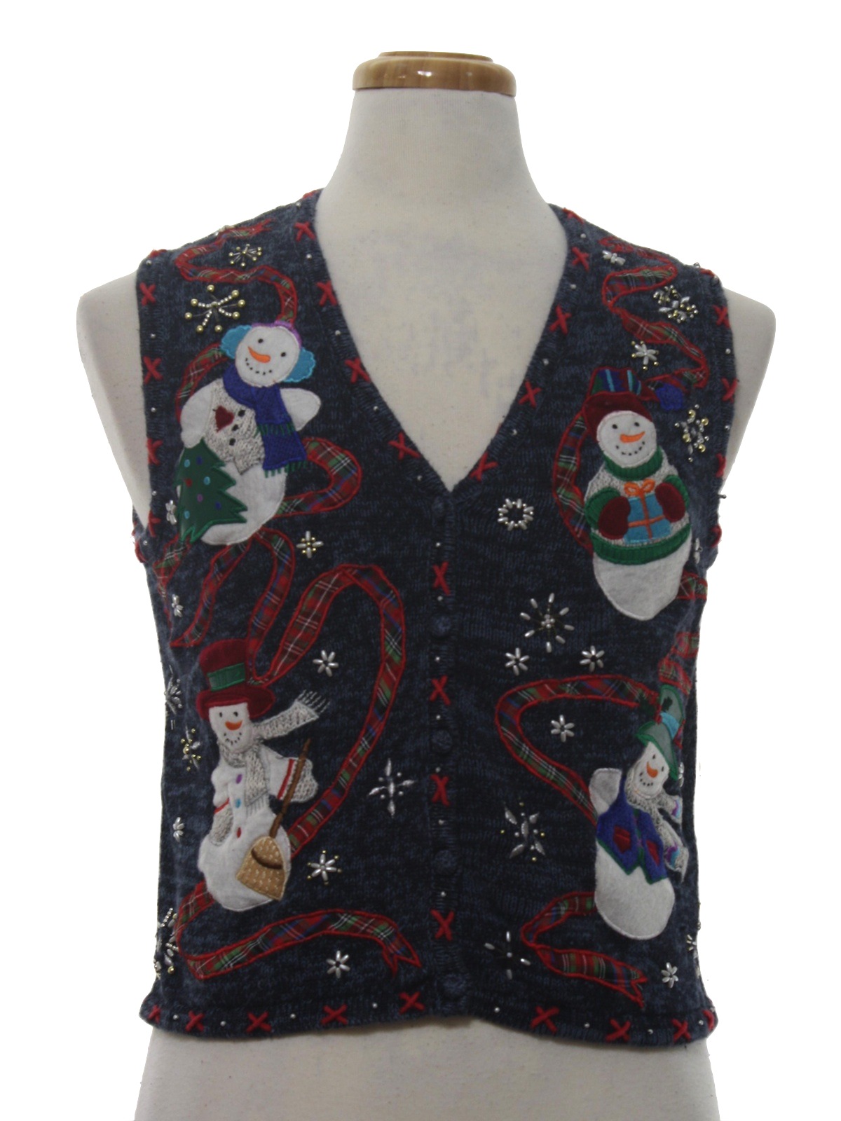 1980's Designer Originals Studio Womens Ugly Christmas Sweater Vest