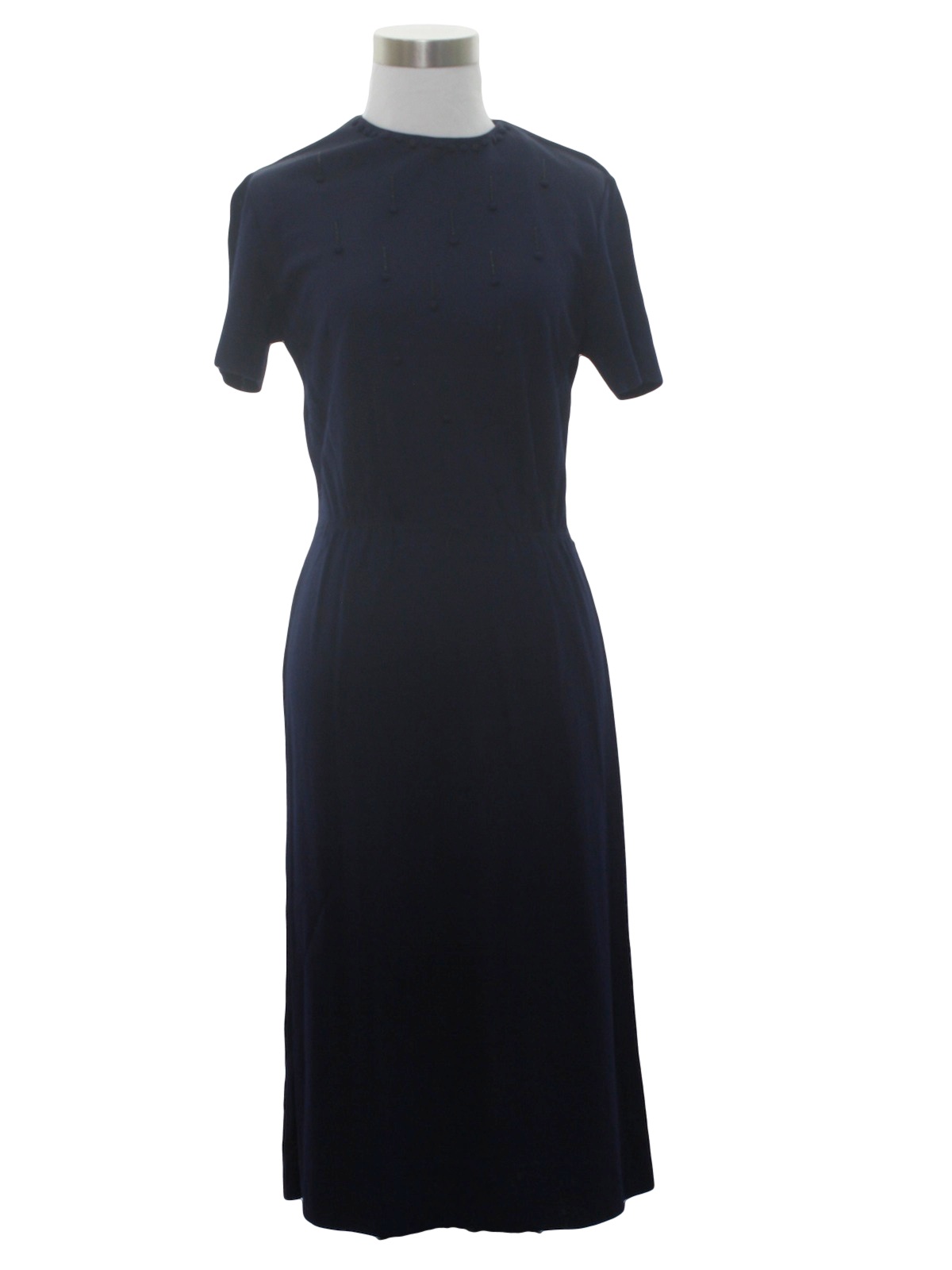polyester blend mid length, short sleeve semi-formal cocktail dress ...