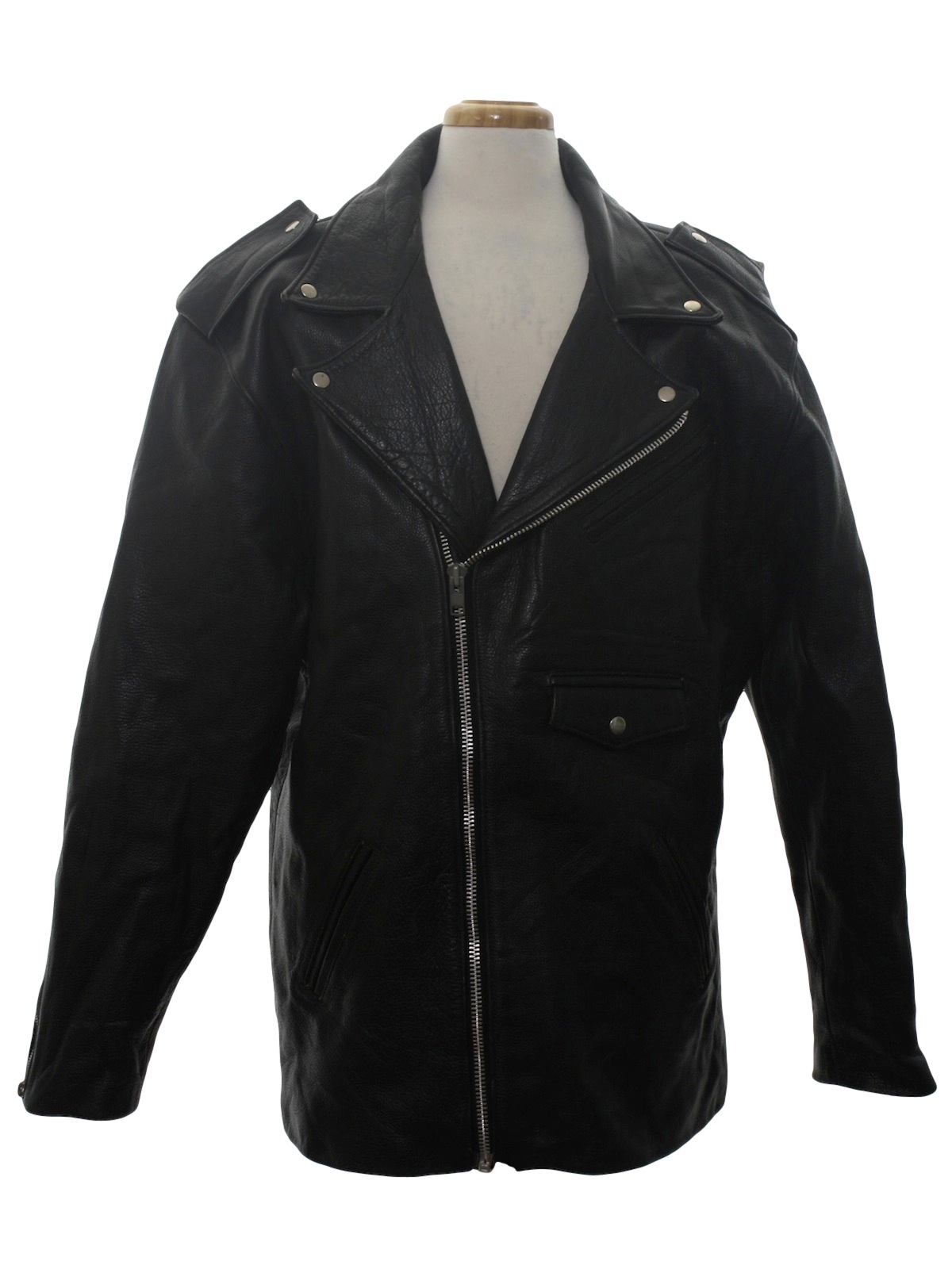 Mens Vintage Leather Jackets At Rustyzipper Com Clothing 1980 S Mens Totally 80s Leather Motorcycle Style Jacket