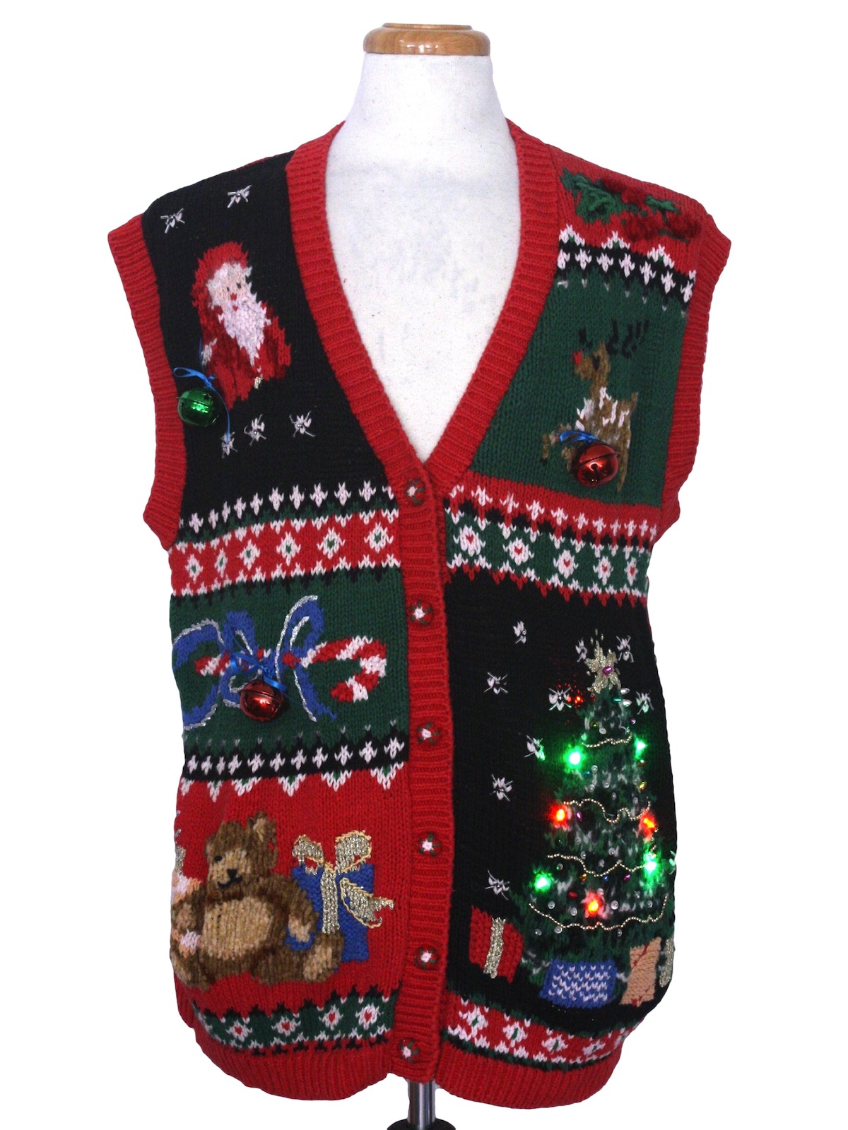 multicolor lightup hand embellished ugly christmas sweater multicolor lightup hand embellished ugly christmas sweater