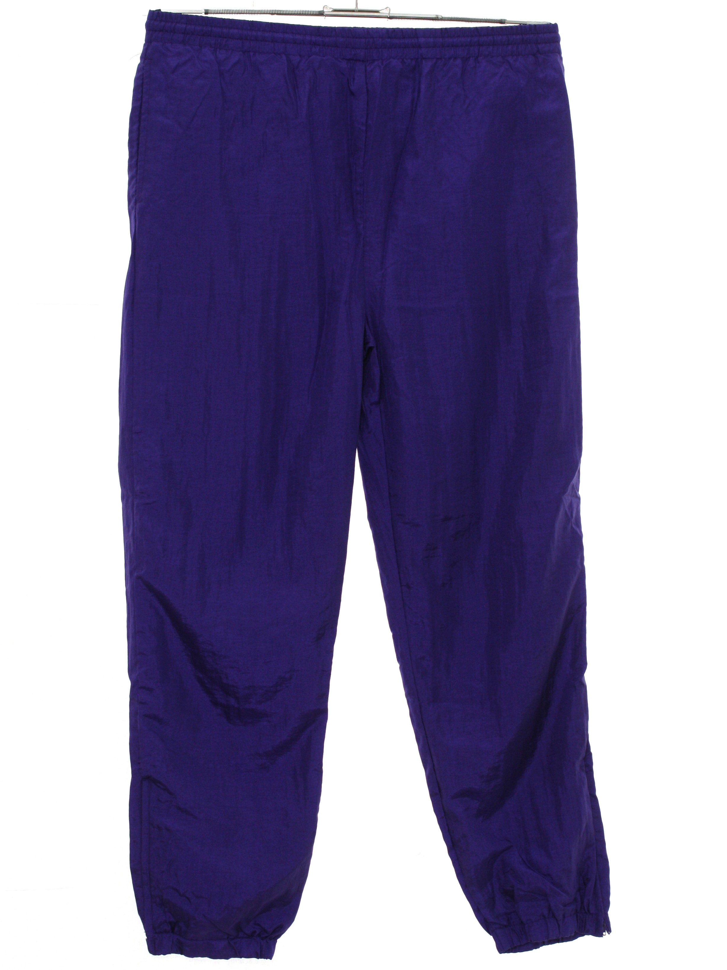 purple shiny pants
