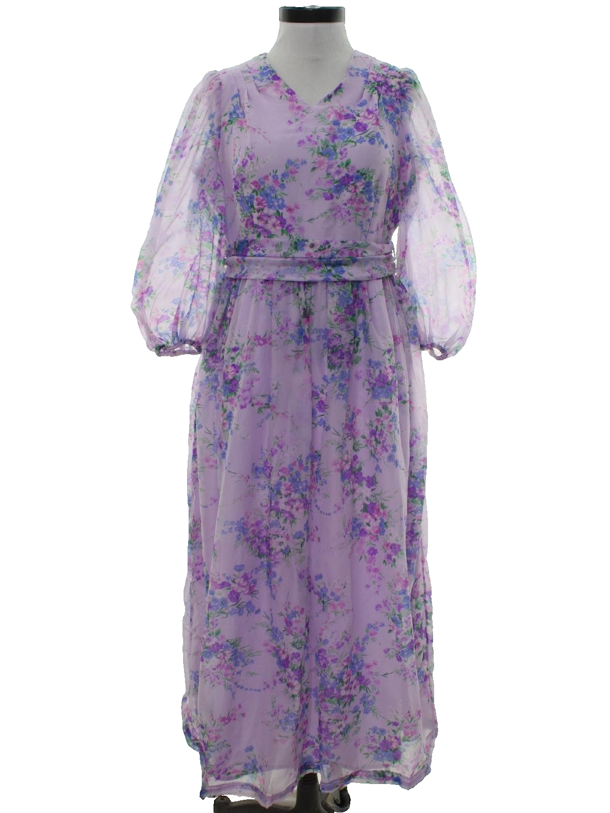 Lavender Dress with Puffy Sleeves