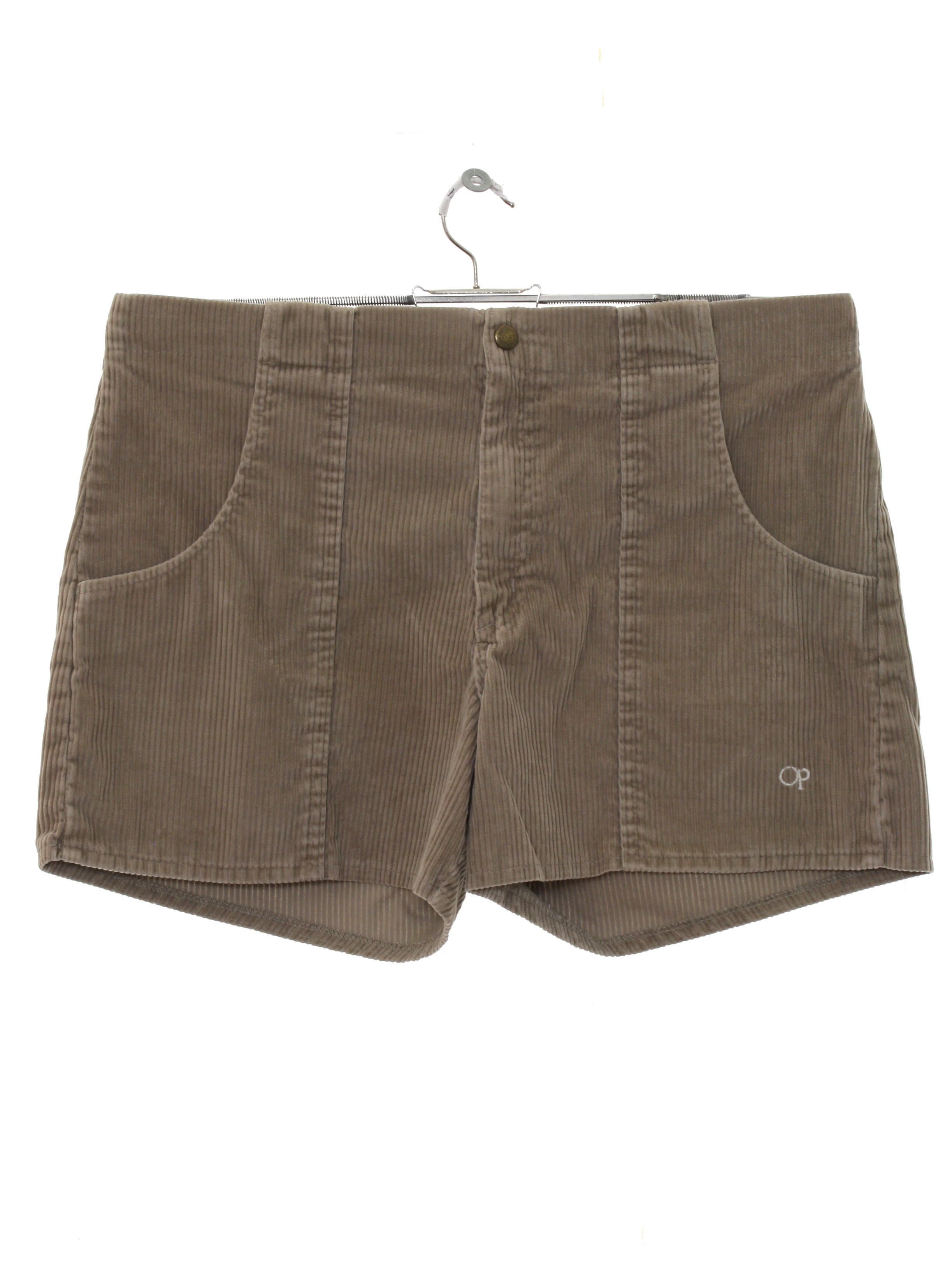 1980's Shorts (Ocean Pacific): Late 80s -Ocean Pacific- Mens tan background cotton polyester ...
