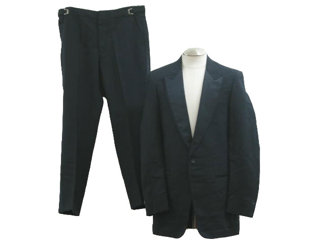 70s After Six Mens black polyester two piece tuxedo suit