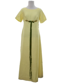 1960's Womens Empire Waist Maxi Prom or Cocktail Dress