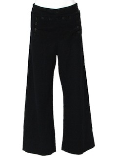 1960's Mens 13 Button Wool Navy Bellbottom Pants