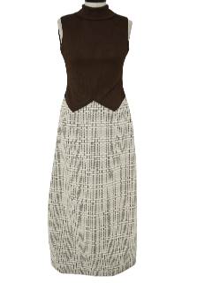 1970's Womens Knit Maxi Dress