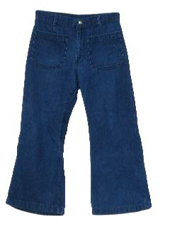 1970's Mens Denim Bellbottom Jeans pants.
