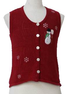 1980's Womens/Childs Ugly Christmas Sweater vest
