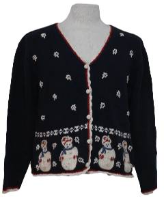 1980's Womens Ugly Cardigan Christmas Sweater