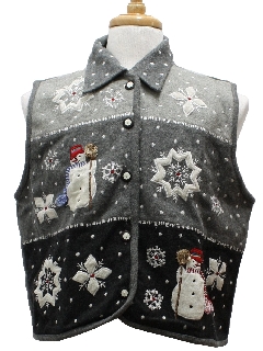 1980's Womens Ugly Christmas Sweater Vest