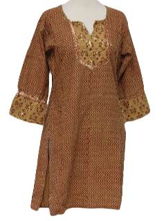 1990's Womens Salwar Kameez Ethnic Dress or Tunic Top