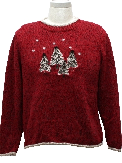 1980's Womens Not-Really-Even-Trying Ugly Christmas Sweater