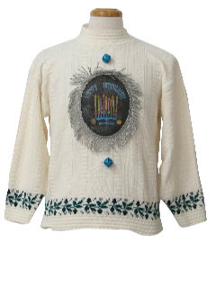 1980's Womens Ugly Hanukkah Christmas Sweater