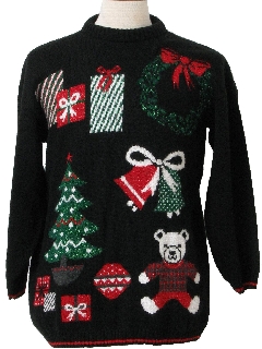 1980's Unisex Bear-riffic Ugly Christmas Sweater 