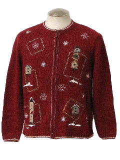 1980's Womens Country Kitsch Ugly Christmas Sweater 