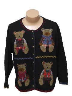 1980's Womens Bear-ific Ugly Christmas Sweater