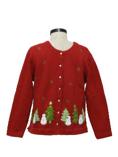 1980's Womens Ugly Christmas Sweater-look Sweatshirt