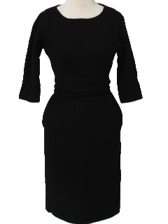 1950's Womens Little Black Cocktail Dress