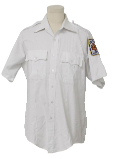 1980's Mens Police Style Work Shirt