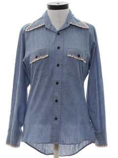 1970's Womens Chambray Hippie Shirt