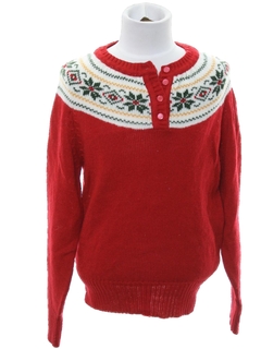 1980's Womens/Girls Ugly Christmas Snowflake Sweater