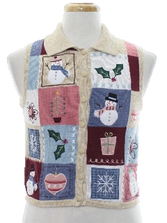 1980's Womens/Girls Ugly Christmas Sweater Vest