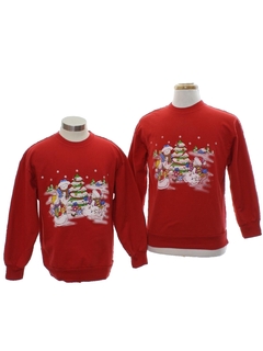 1980's Unisex Ugly Christmas Matching Set of Sweatshirts
