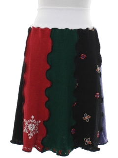 1980's Womens Hand Made Ugly Christmas Skirt