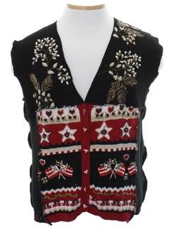 1980's Unisex Hand Made Patchwork Ugly Christmas Sweater Vest
