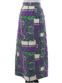 1970's Womens/Girls Quilted Hippie Skirt