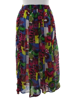 1990's Womens Bold Wicked 90s Broomstick Skirt