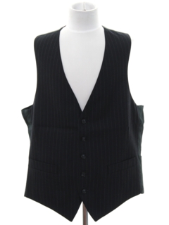 1970's Mens Pinstriped Wool Suit Vest