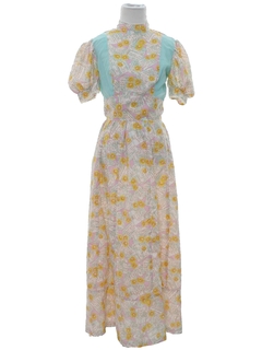 1960's Womens Hippie Prairie Dress