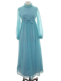 1960's Womens Lorrie Deb Designer Maxi Prom Or Cocktail Dress
