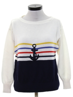 1970's Womens Preppy Sailor Sweater