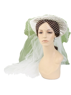1980's Womens Accessories - Wedding Hat Veil