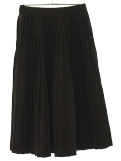 1960's Womens Dark Brown Wool Wool Skirt
