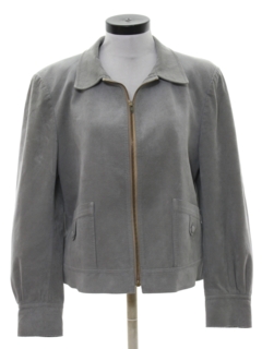 1980's Womens Vincent Kari Designer Totally 80s Suede Leather Jacket
