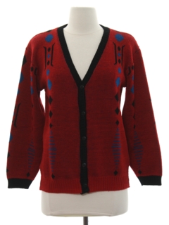1980's Womens Totally 80s Cardigan Sweater