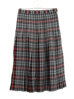 1950's Womens Pleated Plaid Skirt