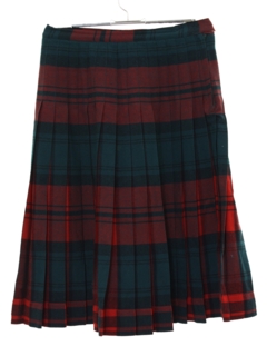1950's Womens Mod Pleated Plaid Skirt