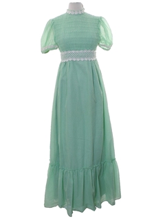 1960's Womens Hippie Prairie Maxi Dress