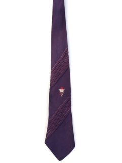 1950's Mens Embroidered Pleated Necktie