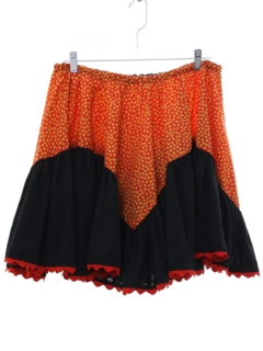 1970's Womens Hippie Square Dance Mini Skirt