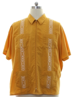 1990's Mens Guayabera Style Sport Shirt