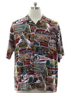 1990's Mens Florida State Rayon Hawaiian Shirt