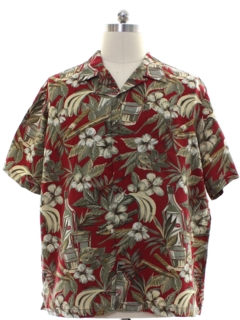 1990's Mens Linen Rayon Hawaiian Shirt
