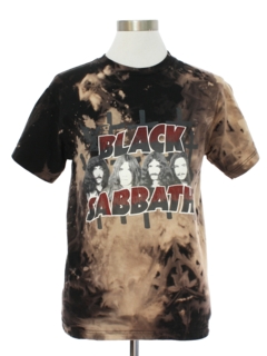1990's Mens Black Sabbath Distressed Tie Dye Band T-Shirt