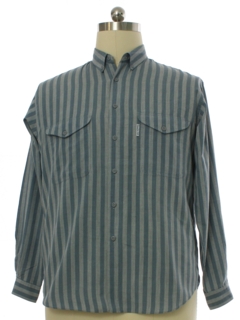 1990's Mens Levis Silver Label Striped Sport Shirt
